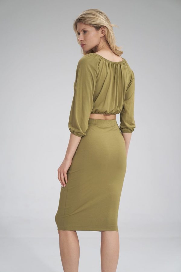 Green Blouse in Women`s Blouses, Tunics with Spandex and Viscose
