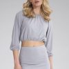 Grey Blouse in Women`s Blouses, Tunics with Spandex and Viscose