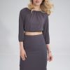 Grey Blouse in Women`s Blouses, Tunics with Spandex and Viscose