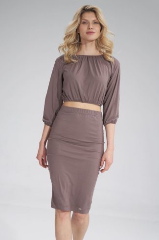 brown Blouse model 156127 Figl