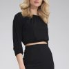 Black Blouse in Women`s Blouses, Tunics with Spandex and Viscose
