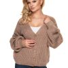 Beige Cardigan in Cardigans For Women, Ponchos with Acrylic, Polyamide, Polyester and Wool
