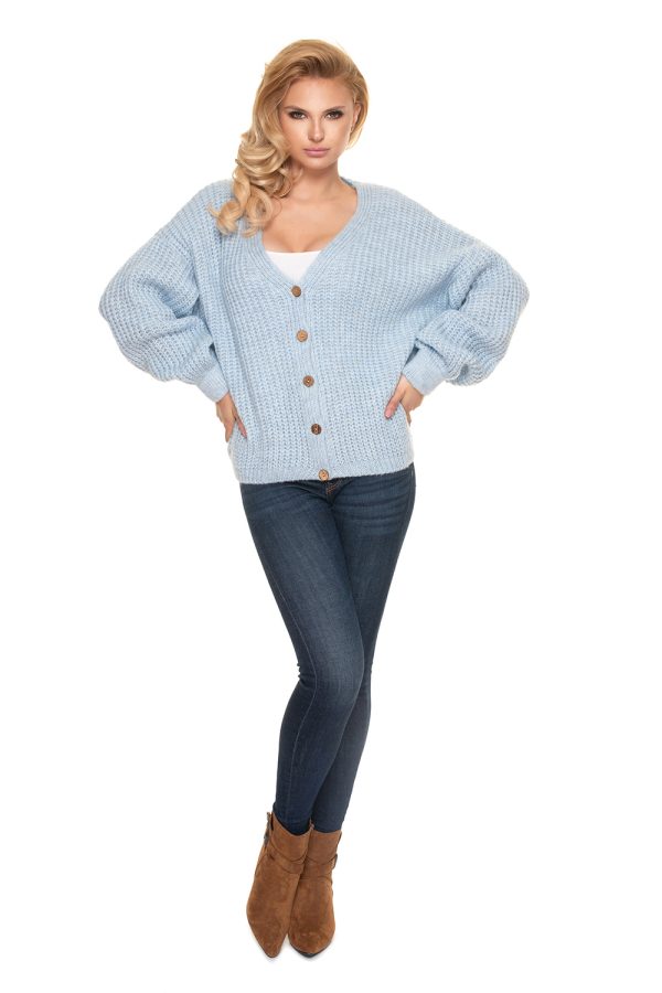 Blue Cardigan in Cardigans For Women, Ponchos with Acrylic, Polyamide, Polyester and Wool