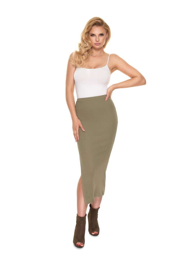 Green Skirt in Skirts with Cotton and Spandex