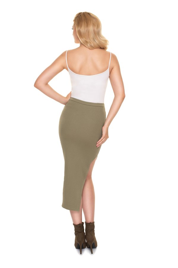 Green Skirt in Skirts with Cotton and Spandex