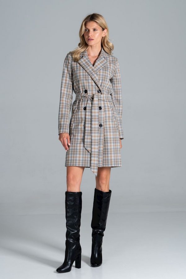 Multicolor Coat in Women`s Coats, Jackets with Polyester and Viscose