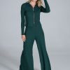 Green Trousers in Casual Pants For Women with Spandex, Polyester and Viscose