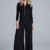 Black Trousers in Casual Pants For Women with Spandex, Polyester and Viscose