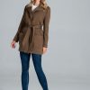 Brown Coat in Women`s Coats, Jackets with Spandex and Polyester