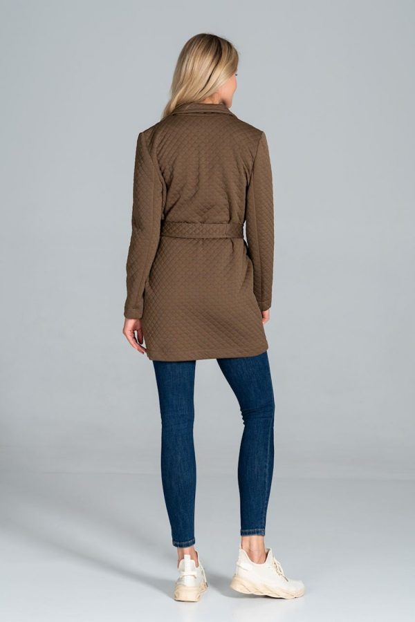 Brown Coat in Women`s Coats, Jackets with Spandex and Polyester