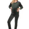 Green Maternity Set in Maternity Trousers with Polyester