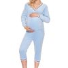Blue Maternity Set in Maternity Trousers with Polyester