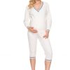 Beige Maternity Set in Maternity Trousers with Polyester