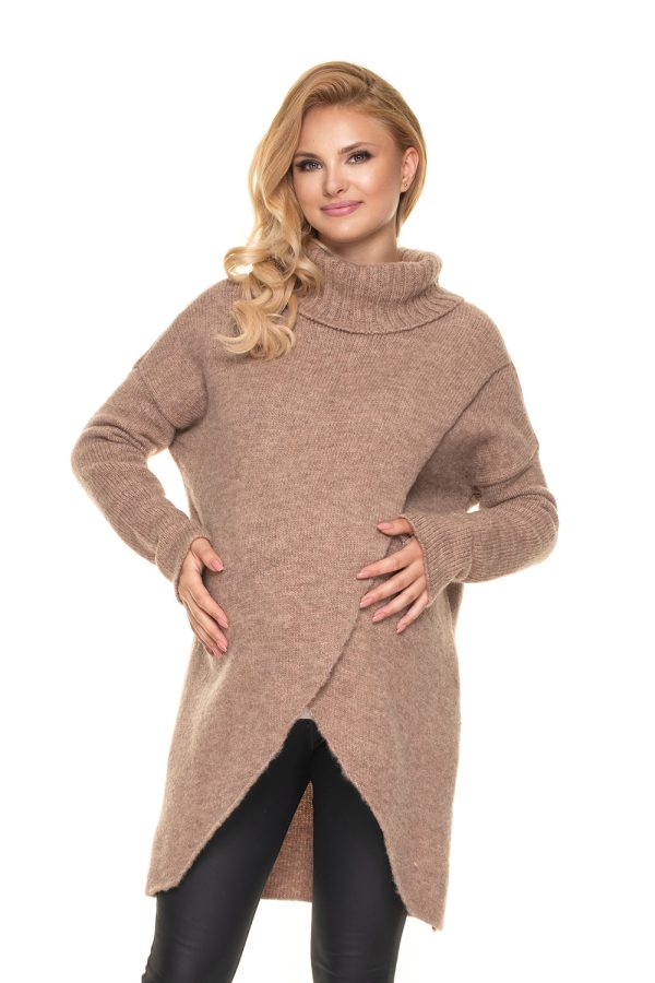 Beige Pregnancy Sweater in Sweter Ciążowy with Acrylic, Polyamide, Polyester and Wool