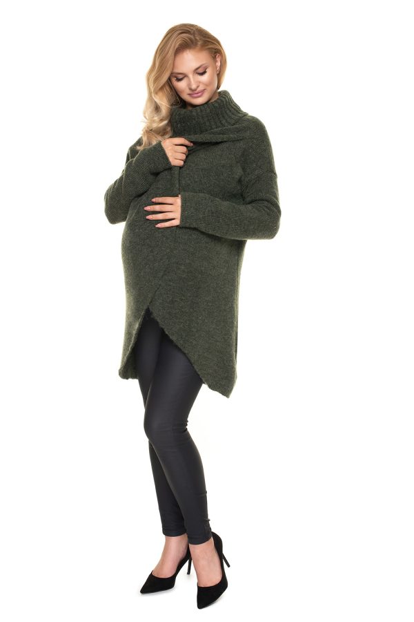 Green Pregnancy Sweater in Sweter Ciążowy with Acrylic, Polyamide, Polyester and Wool