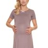 Beige Maternity Nightgown in Maternity Nightwear with Spandex and Viscose