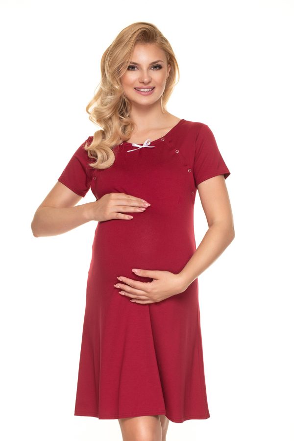 Red Maternity Nightgown in Maternity Nightwear with Spandex and Viscose