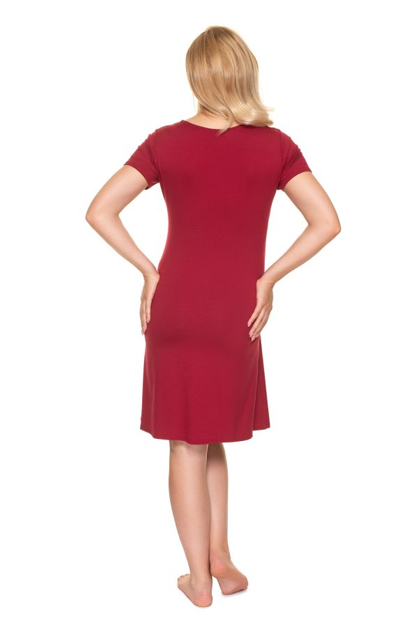 Red Maternity Nightgown in Maternity Nightwear with Spandex and Viscose