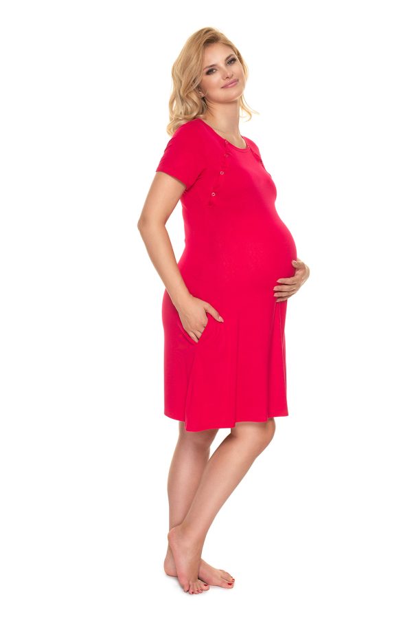 Red Maternity Nightgown in Maternity Nightwear with Spandex and Viscose