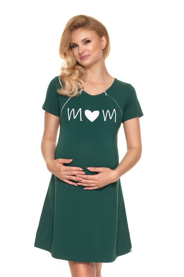 Green Maternity Nightgown in Maternity Nightwear with Cotton and Spandex