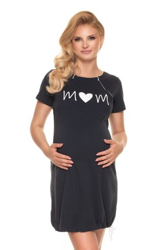 navy blue maternity nightgown model 157727 PeeKaBoo