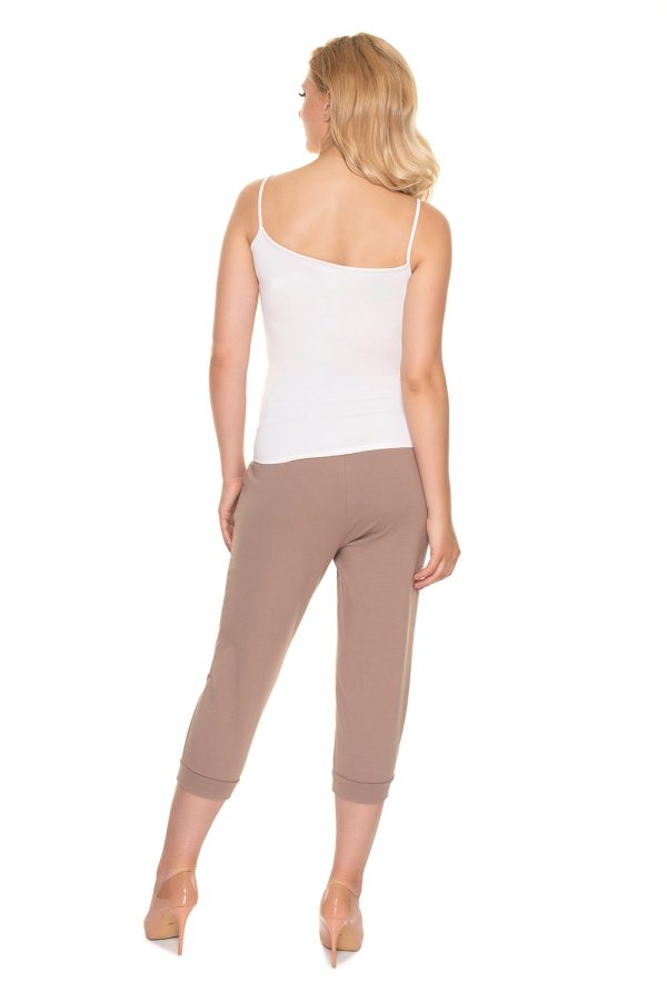 beige Crop pants model 157819 PeeKaBoo