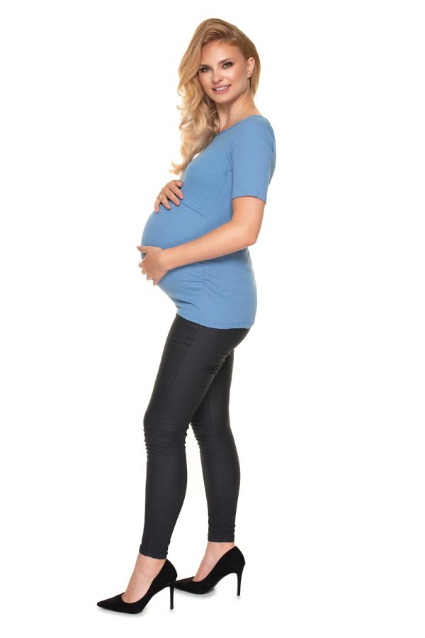 Blue Maternity Blouse in Maternity Blouses with Spandex and Viscose