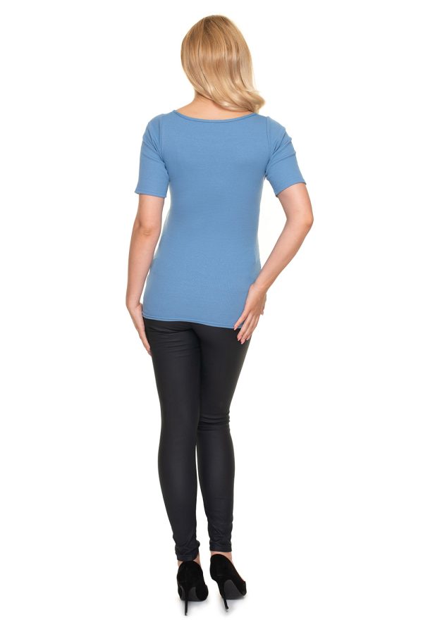 Blue Maternity Blouse in Maternity Blouses with Spandex and Viscose