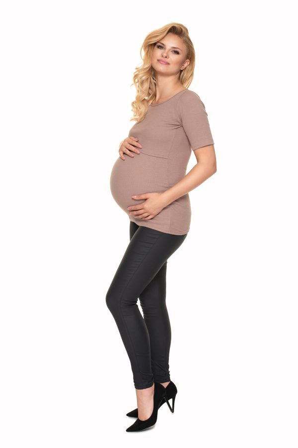 Beige Maternity Blouse in Maternity Blouses with Spandex and Viscose