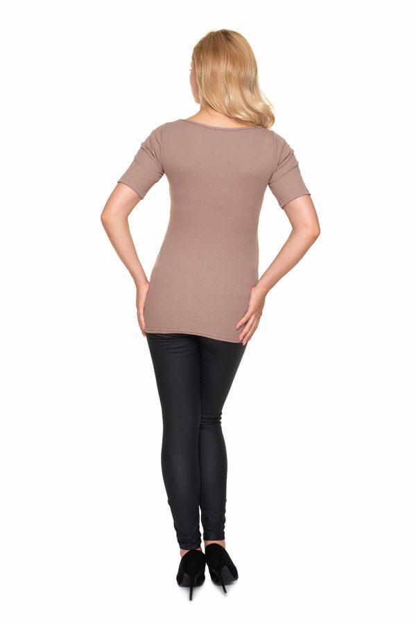 Beige Maternity Blouse in Maternity Blouses with Spandex and Viscose