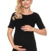Black Maternity Blouse in Maternity Blouses with Spandex and Viscose