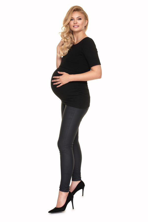 Black Maternity Blouse in Maternity Blouses with Spandex and Viscose