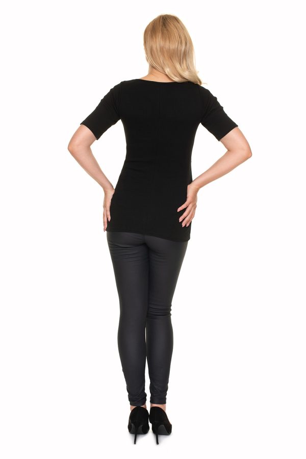 Black Maternity Blouse in Maternity Blouses with Spandex and Viscose