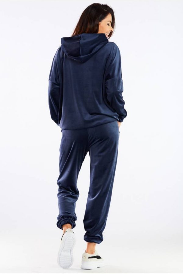 Navy Blue Tracksuit Trousers in Women`s Tracksuit Bottoms, Sports Pants with Spandex and Polyester