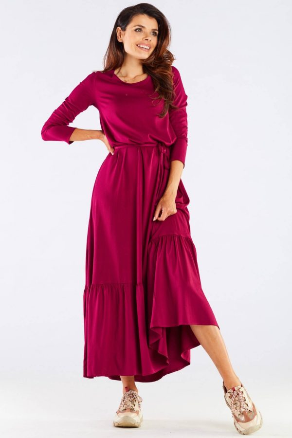 Red Daydress in Day Dresses with Spandex and Viscose