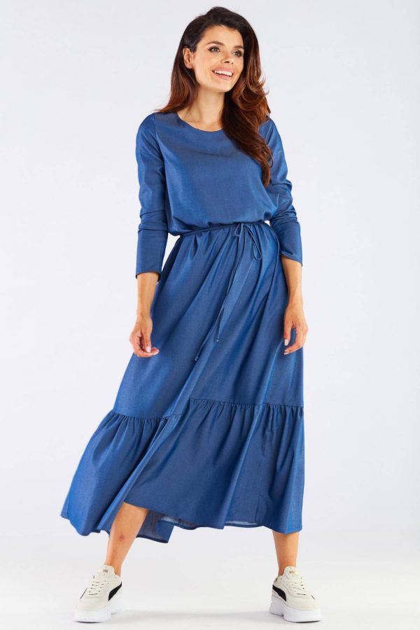 Blue Daydress in Day Dresses with Spandex and Viscose