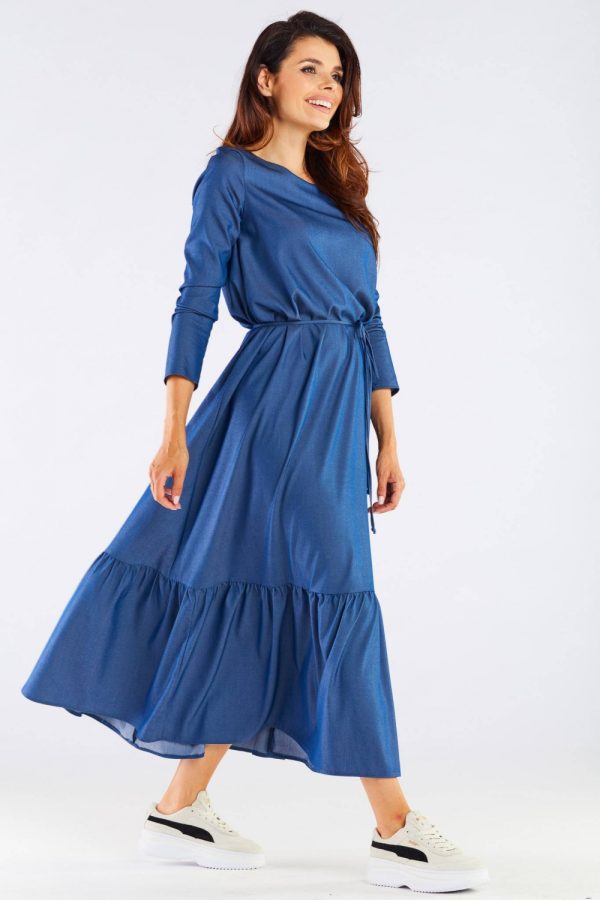 Blue Daydress in Day Dresses with Spandex and Viscose