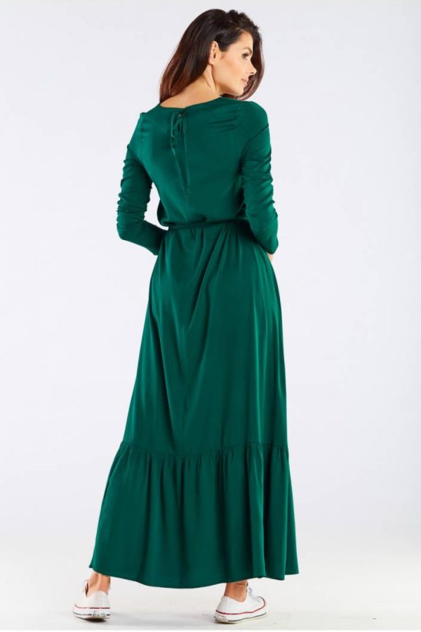 Green Daydress in Day Dresses with Spandex and Viscose