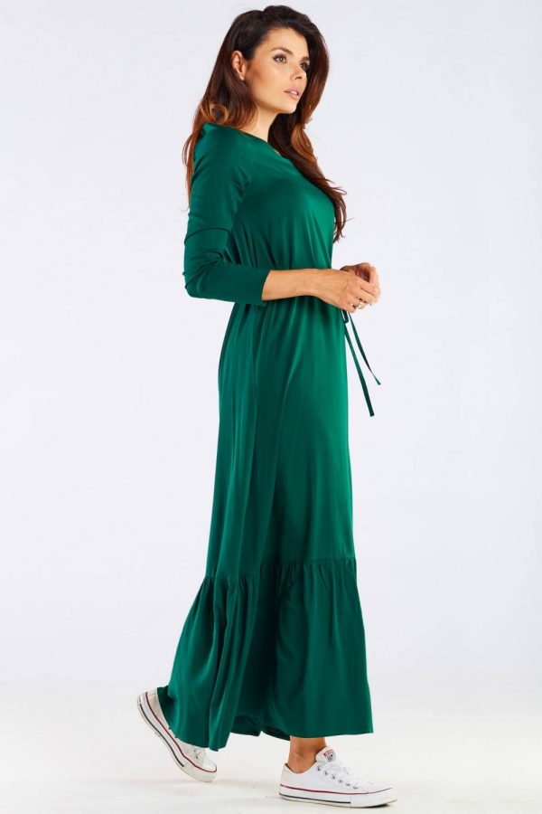 Green Daydress in Day Dresses with Spandex and Viscose