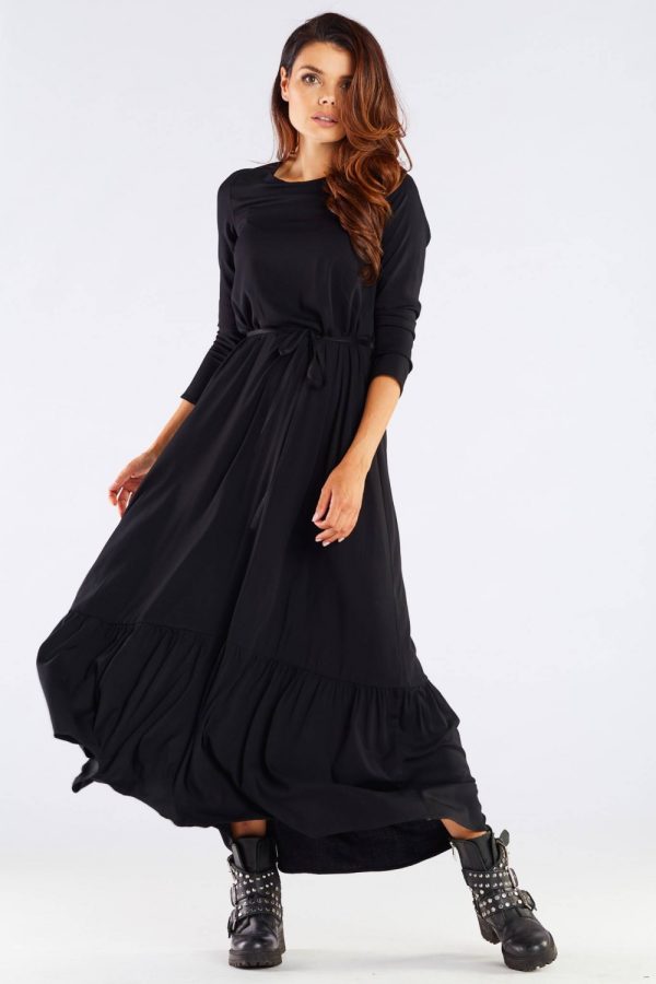 Black Daydress in Day Dresses with Spandex and Viscose