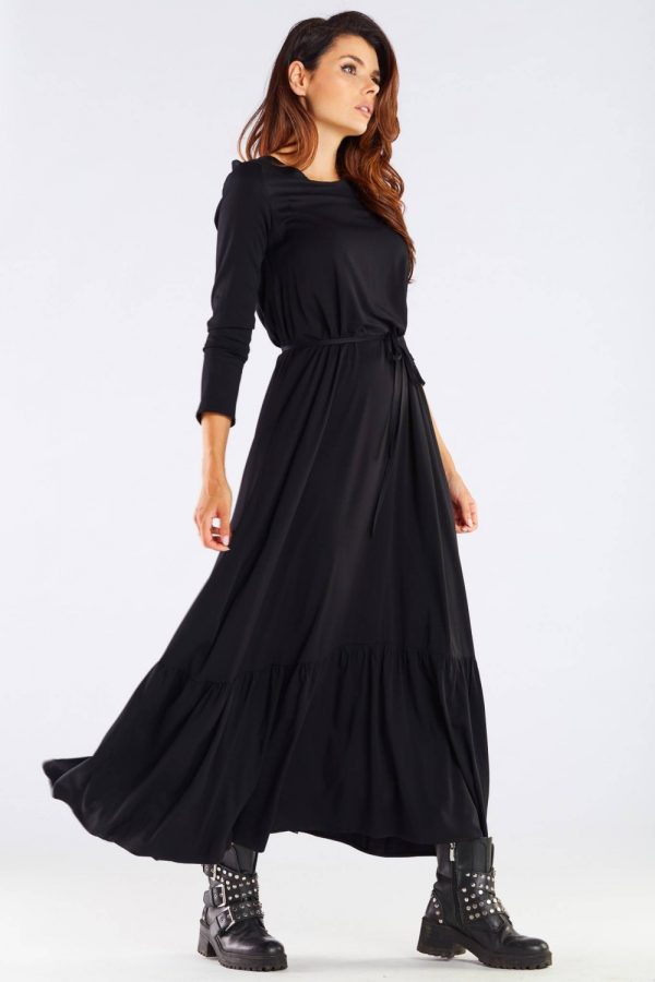 Black Daydress in Day Dresses with Spandex and Viscose