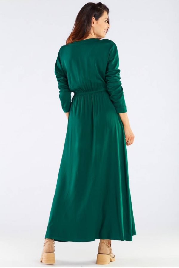 Green Daydress in Day Dresses with Spandex and Viscose