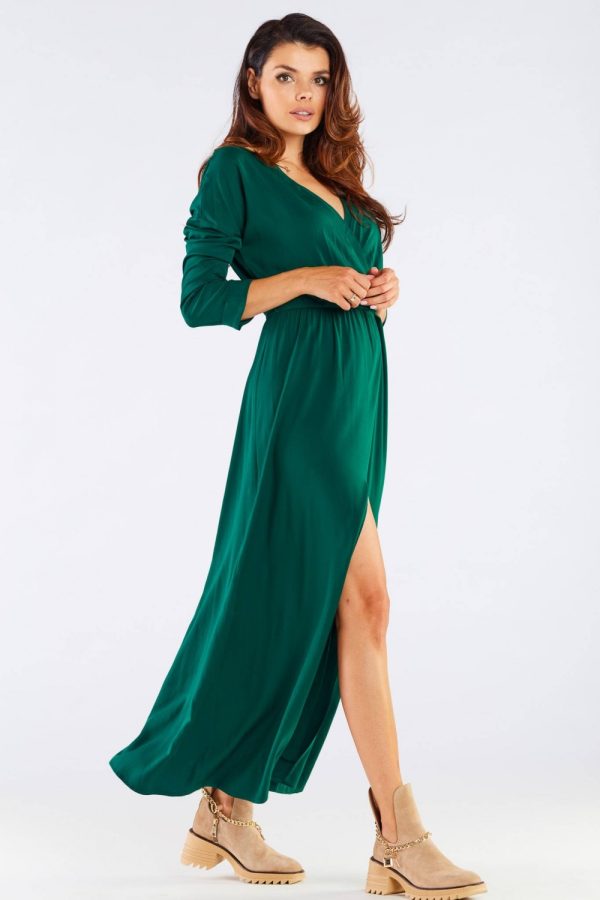 Green Daydress in Day Dresses with Spandex and Viscose