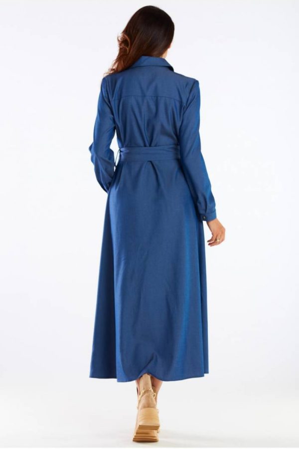 Blue Daydress in Day Dresses with Spandex and Viscose