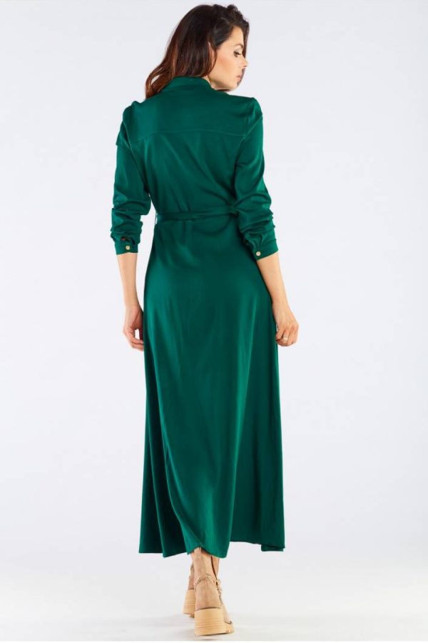 Green Daydress in Day Dresses with Spandex and Viscose