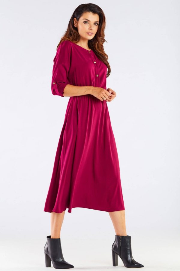 Red Daydress in Day Dresses with Spandex and Viscose