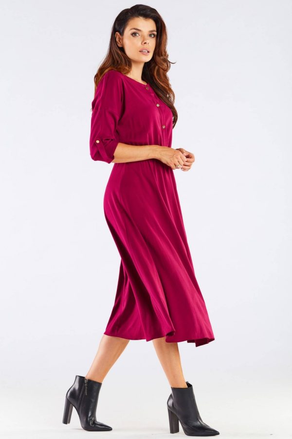 Red Daydress in Day Dresses with Spandex and Viscose