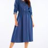 Blue Daydress in Day Dresses with Spandex and Viscose