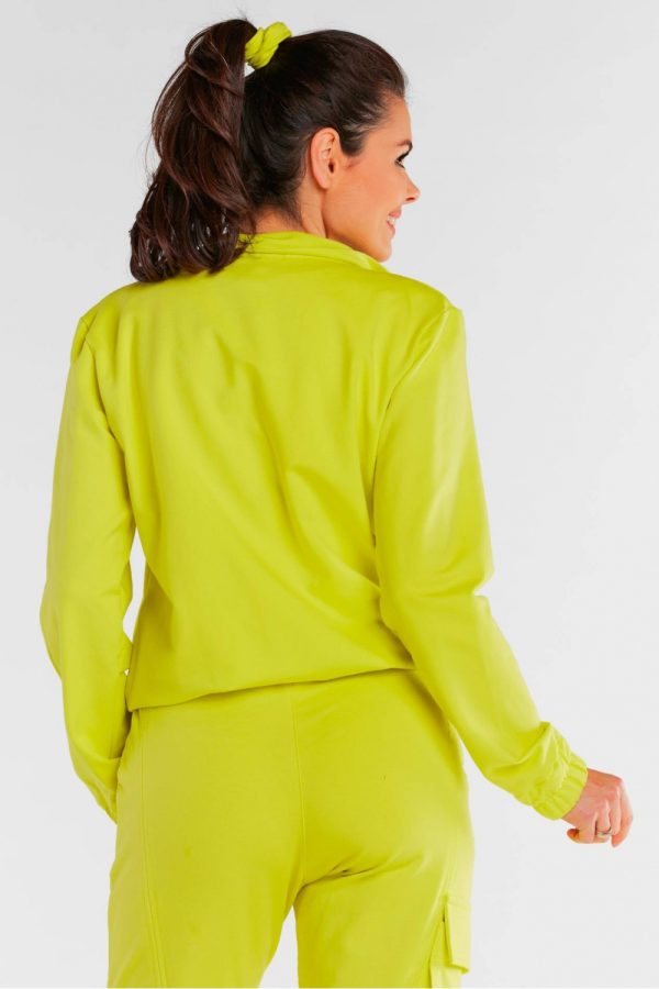 Green Sweatshirt in Sweatshirts For Women with Cotton and Spandex