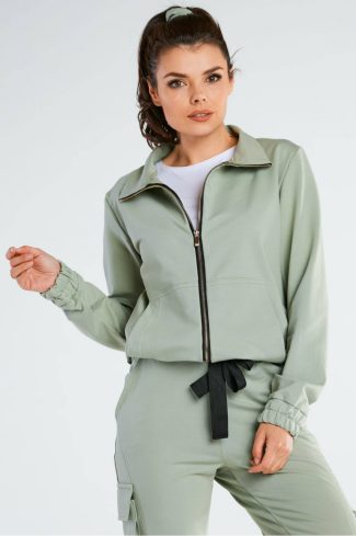 Green Sweatshirt in Sweatshirts For Women with Cotton and Spandex